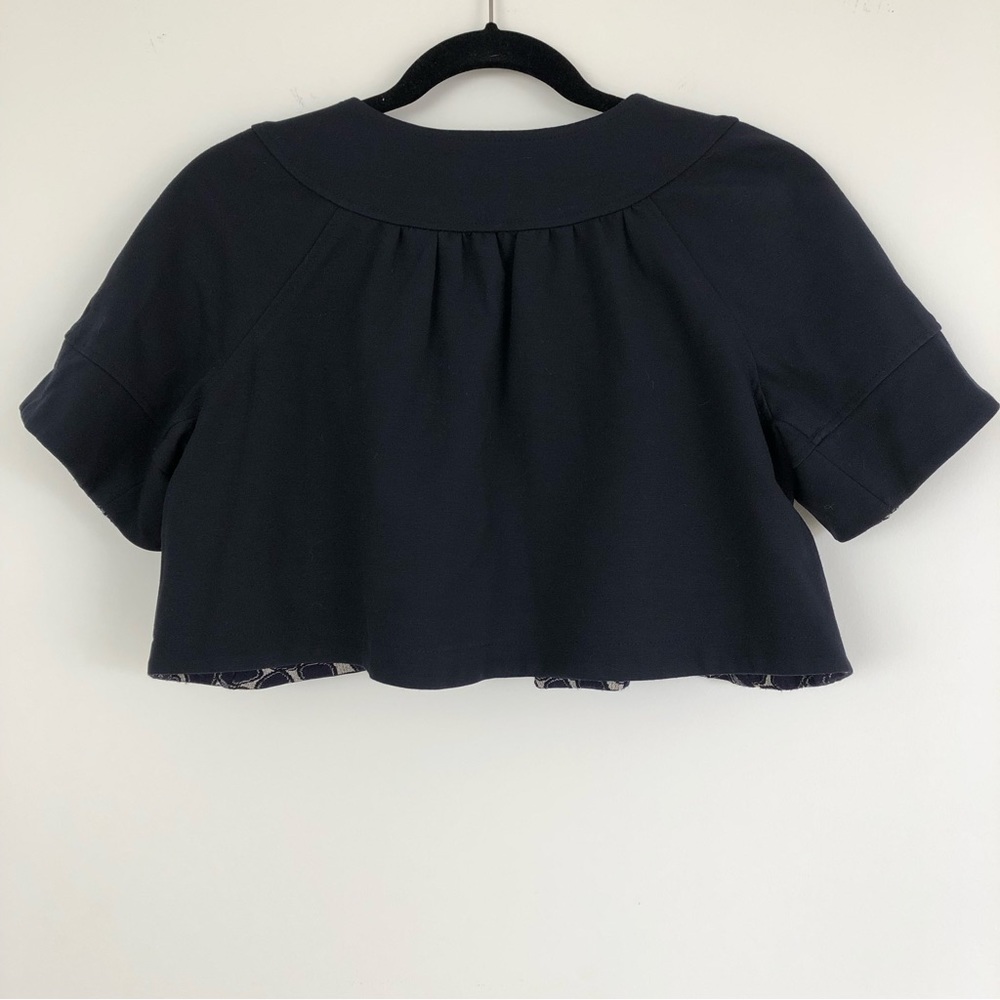 Dvf Crop Reversible Solid/Pattern Shrug Bolero - image 2